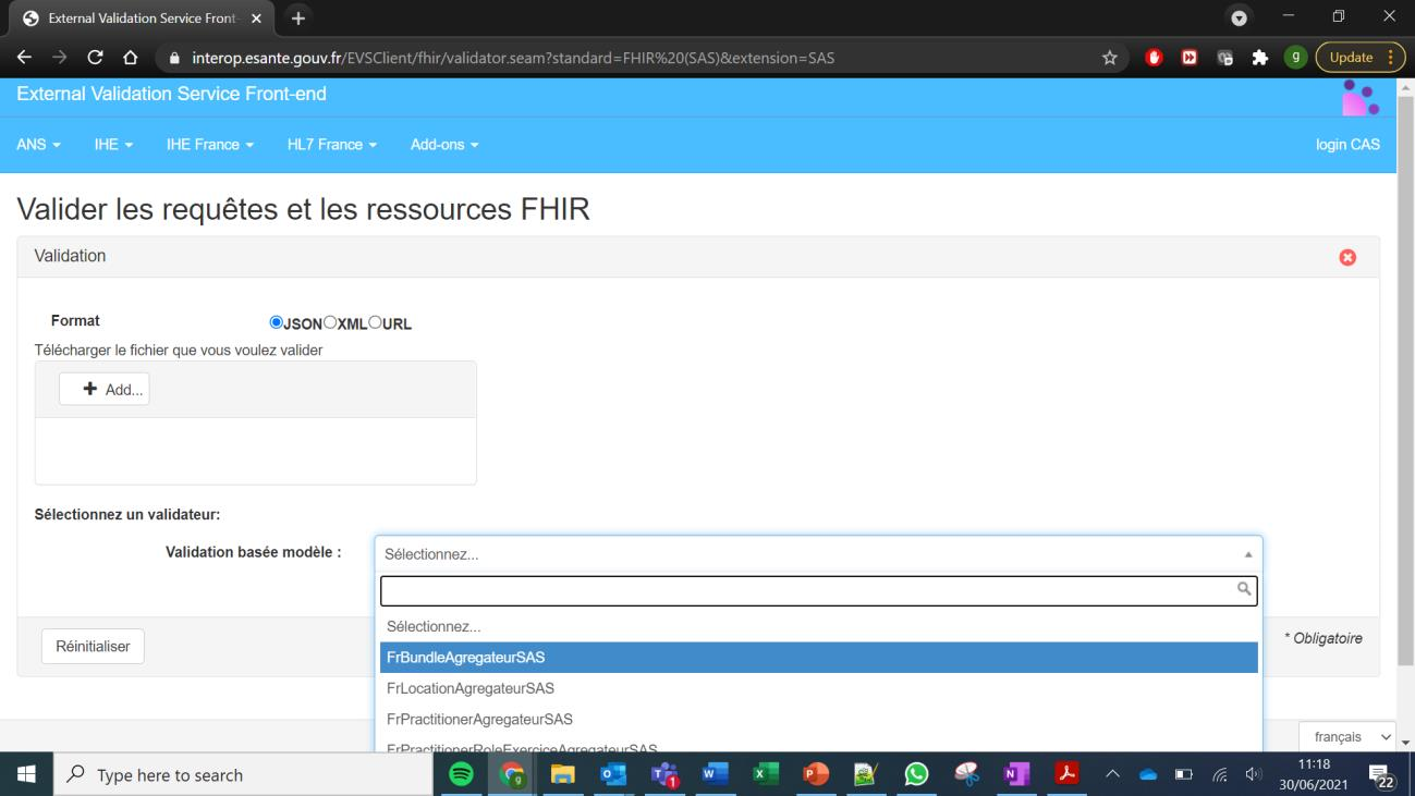 Accès au validateur agrégateur de créneaux