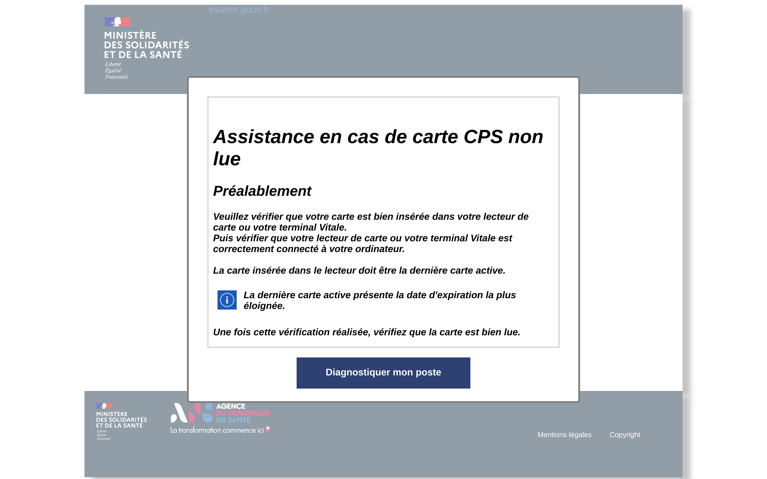 Copie d'écran de https://diagcps.eservices.esante.gouv.fr